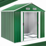 Casetta da giardino verde metallo 260x205x180cm
