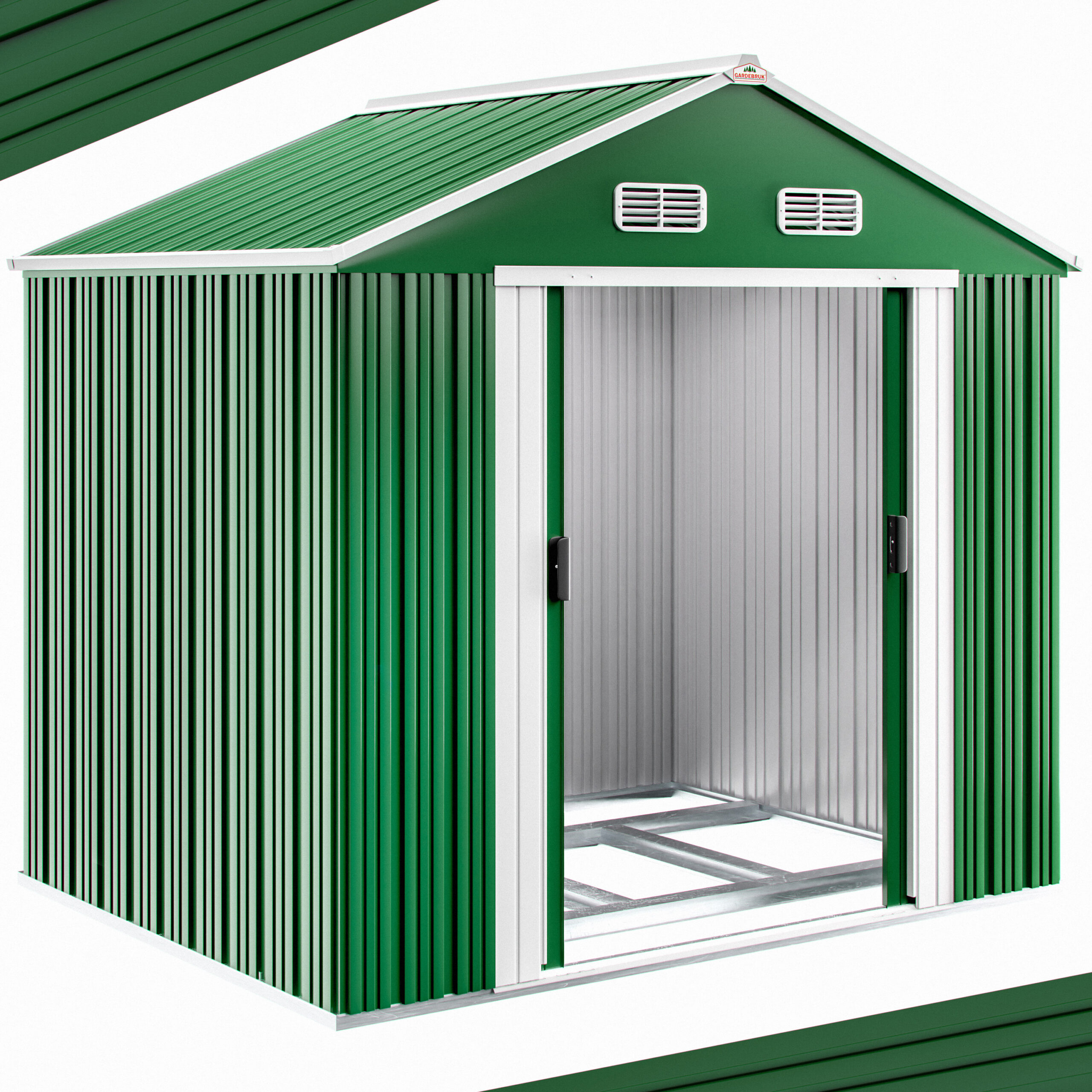 01-990742-on-fs-amz-high-de-1-_2.jpg Casetta da giardino verde metallo 260x205x180cm - immagine 1