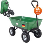 Carrello da Giardino Verde 300kg 75L Ribaltabile