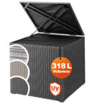 Contenitore da esterno nero polyrattan 75x75x70cm