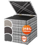 Contenitore da esterno grigio polyrattan 75x75x70cm