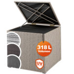 Contenitore da esterno crema polyrattan 75x75x70cm