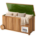 Baule da giardino in legno d'acacia 119x50x61cm