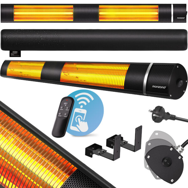 Stufa ad infrarossi 3000W colore nero