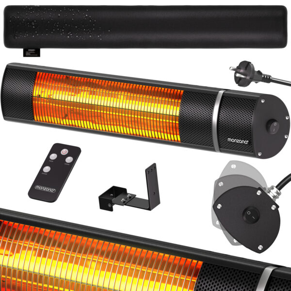 Stufa a infrarossi 2000W colore nero