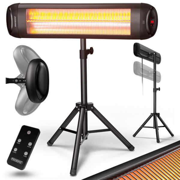 Stufa ad infrarossi 2500W colore nero