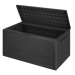 Baule da giardino Woody antracite-marrone 116x43x55cm