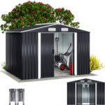 Casetta da giardino antracite acciaio 260x205x180cm