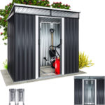 Casetta da giardino antracite metallo 200x125x180cm