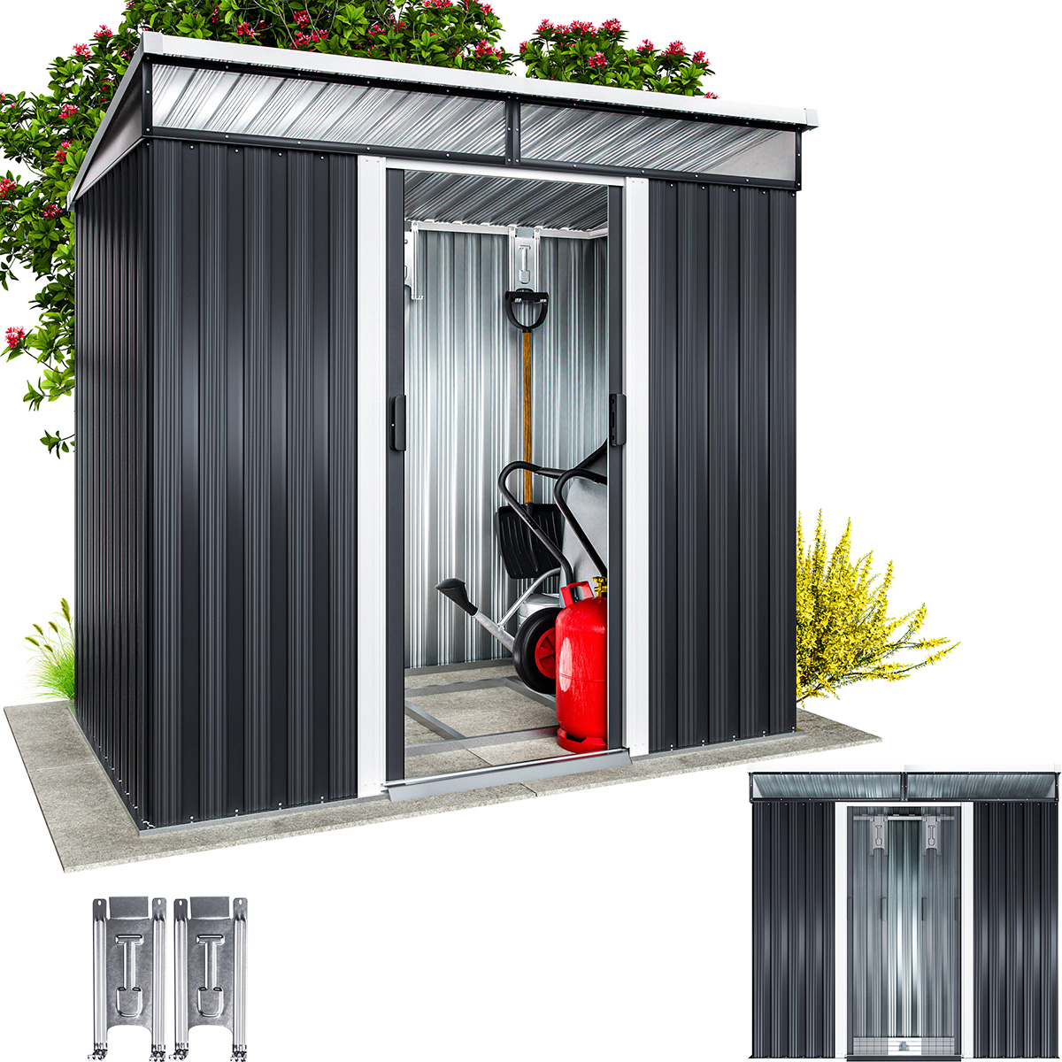 01_1_993483_on_fs-m_web_low.jpg Casetta da giardino antracite metallo 200x125x180cm - immagine 1