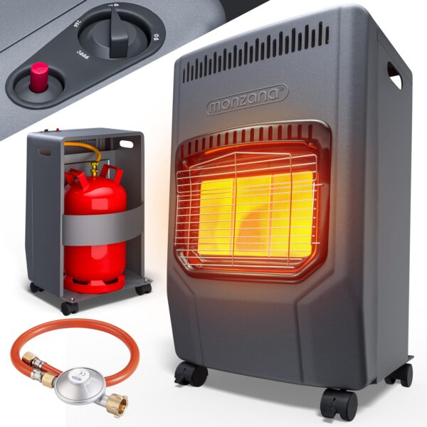 Stufa a gas nera 72x38x42cm 4200W