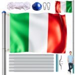 Asta in alluminio 650cm con bandiera Italia inclusa