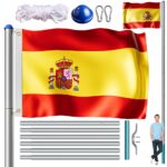 Asta in alluminio 650 cm, inclusa bandiera della Spagna