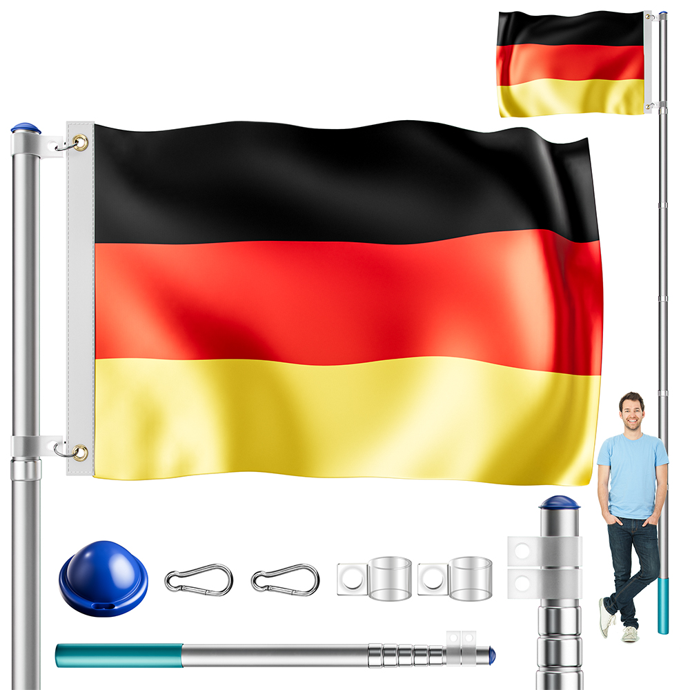 01_2_996879_on_fs-m_web_low_de.jpg Asta per bandiere in alluminio 630 cm, inclusa bandiera della Germania - immagine 1