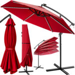 Ombrellone decentrato Mali LED rosso Ø350cm UV30+
