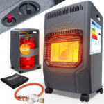 Stufa a gas nera 72x38x42cm 4200W - immagine 2