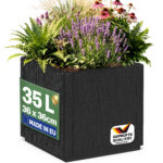Vaso per fiori Ethica in plastica antracite 36x36x35 cm