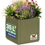 Vaso Ethica in plastica verde oliva 36x36x35 cm