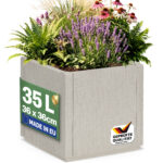 Vaso da fiori Ethica in plastica bianco gesso 36x36x35cm