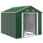 Casetta da giardino verde metallo 260x315x180cm