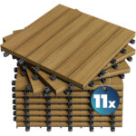 Piastrella in legno Eucalipto - Set da 11 pezzi 30x30 cm