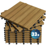 Piastrella in legno Eucalipto set da 33 pezzi 30x30 cm