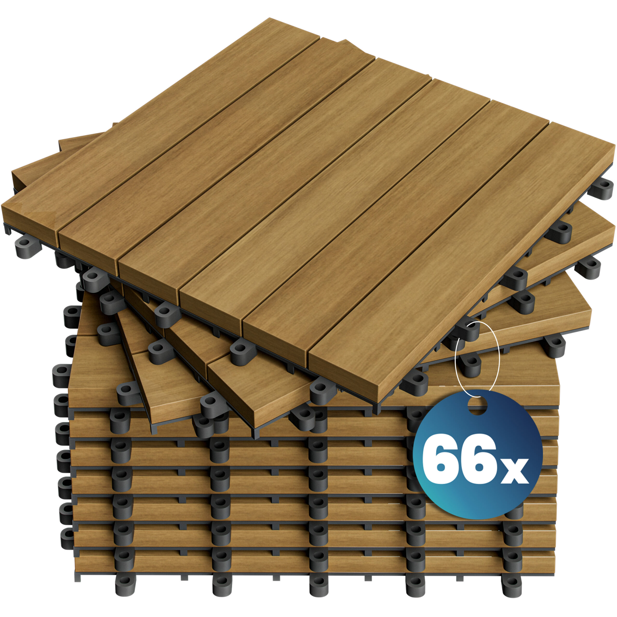 01_995428_fs-m.jpg Piastrelle da giardino set 66 pz eucalipto FSC 30x30cm - immagine 1