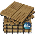 Piastrelle da giardino set da 66 acacia mosaico FSC 30x30cm