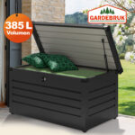 Baule da giardino con serratura grigio metallo - immagine 2