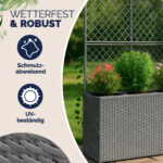 Fioriere con traliccio polyrattan grigio - immagine 2
