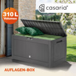 Baule da Giardino 119x48x60cm Grigio Effetto Rattan - immagine 2