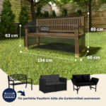 Telo copripanca da giardino antracite 134x66x63/89 cm - 9100 mm colonna d'acqua - immagine 2