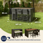 Copertura per tavolo da bar antracite 187 x 120 x 86 cm 9100 mm colonna d'acqua - immagine 2