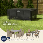 Telo di copertura per set da giardino antracite 180x120x74 cm colonna d'acqua 9100 mm - immagine 2