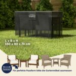 Telo copertura per set da giardino antracite 150x90x74 cm 9100 mm colonna d'acqua - immagine 2