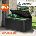 Baule da giardino Woody antracite-marrone 116x43x55cm - immagine 2