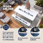 Birreria pieghevole 3 pezzi bianca plastica 180cm - immagine 2