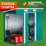 Casetta da giardino verde metallo  200x125x180cm - immagine 2