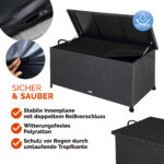 Baule da giardino nero polyrattan 117x53x60cm - immagine 2
