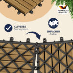 Set 33x Piastrelle legno acacia Quattro Mosaik 30x30cm - immagine 2
