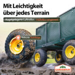 Carrello di trasporto 550 kg Verde 110x75x52cm con 4 pneumatici e telone - immagine 2
