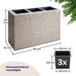 Vasi per piante crema 83x30,5x60cm - immagine 2