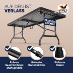 Tavolo da giardino nero optica polyrattan 180x75x73cm - immagine 3