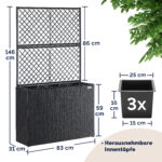 Fioriera in polyrattan con traliccio nero - immagine 2