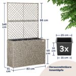 Fioriere con traliccio polyrattan crema - immagine 2