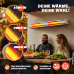 Stufa ad infrarossi 3000W color argento - immagine 2