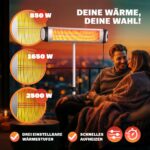Stufa ad infrarossi 2500W color argento - immagine 2