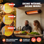 Stufa a infrarossi 2500W nera - immagine 2