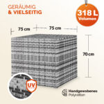 Contenitore da esterno grigio polyrattan 75x75x70cm - immagine 2