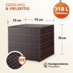 Contenitore da esterno marrone polyrattan 75x75x70cm - immagine 2